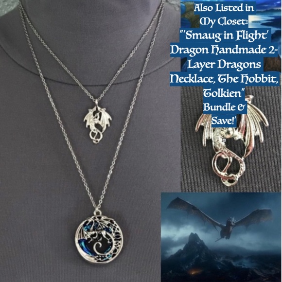 The Hobbit J. R. R. Tolkien Handmade Literature Necklace, Smaug Arkenstone Ring - Picture 16 of 16